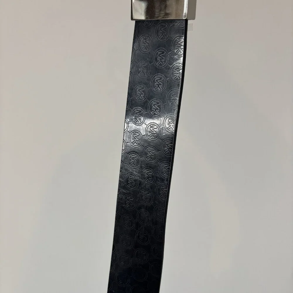 Michael Kors‎ Women's Black MK Monogram Synthetic Belt Size Medium Casual